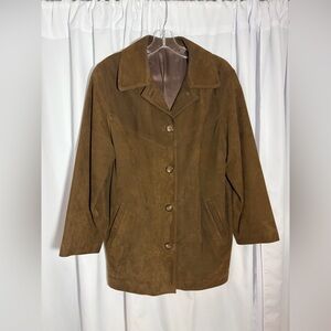 PELETERIA SOLSONA Brown Suede Coat size 40/Small-Medium